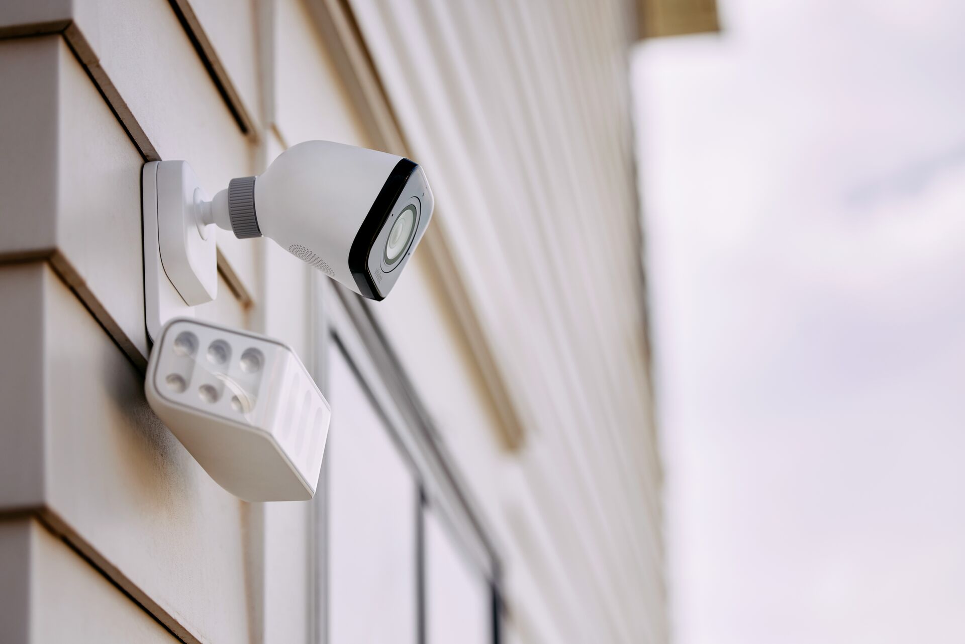 Exterior High Precision Security Optics Mount on Residential Eaves